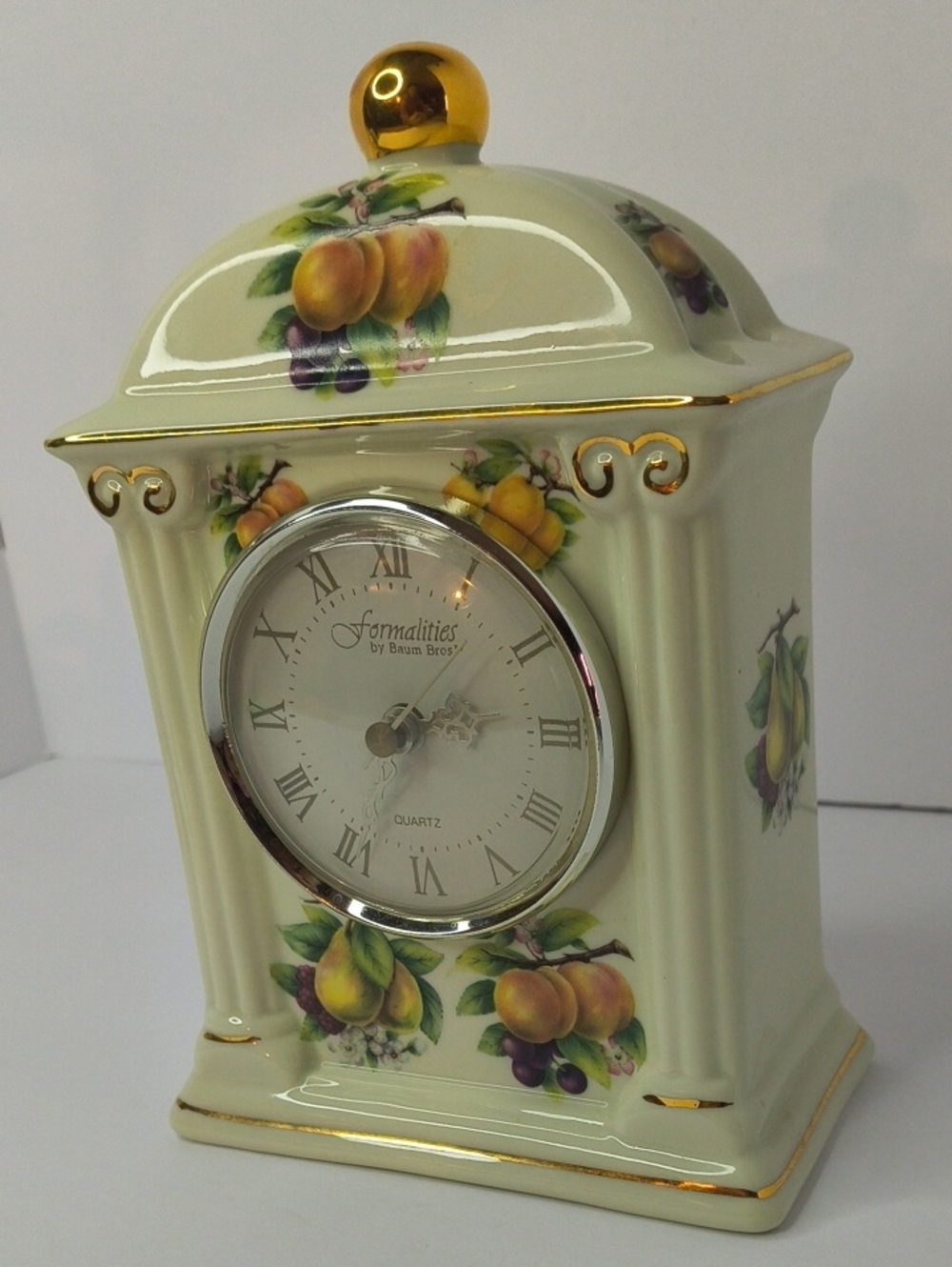 Fruity Mantel Clock By Baum Bros